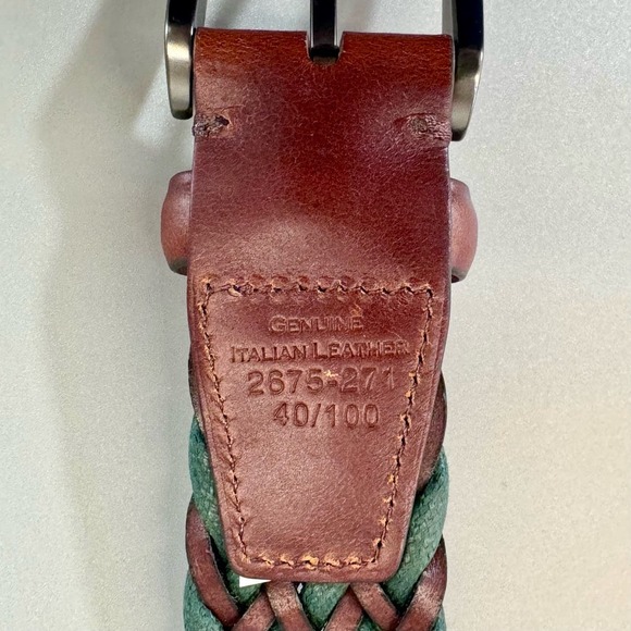 Italian Chevron Braided Leather Belt NWOT - Picture 6 of 8